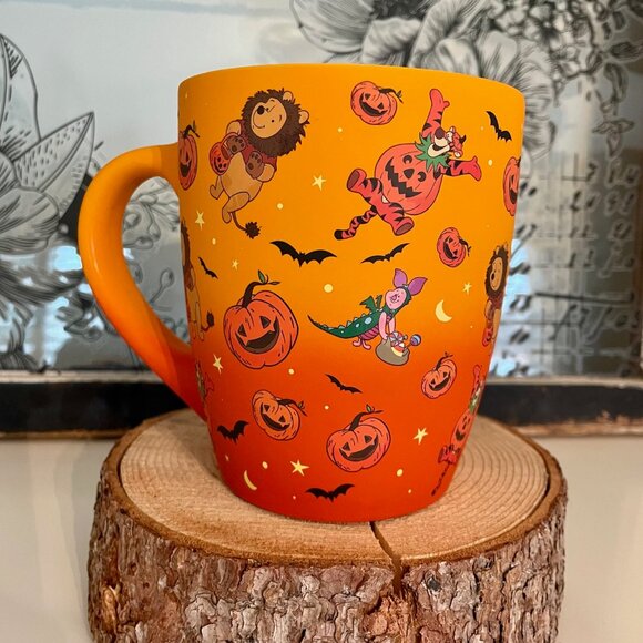NEW Winnie the Pooh Halloween Orange Soft Touch Mug - Pooh, Tigger, Piglet - Picture 1 of 2